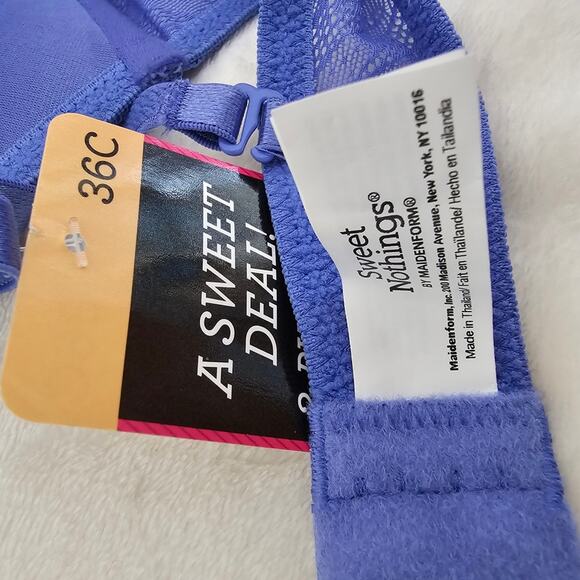 Sweet Nothings by Maidenform Push-Up T-Shirt Bra - Blue, 36C, Convertible Underw - Picture 4 of 5